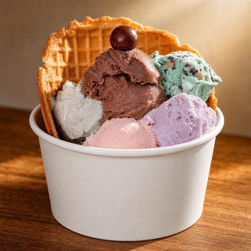 5 Scoop Sampler Waffle Bowl.